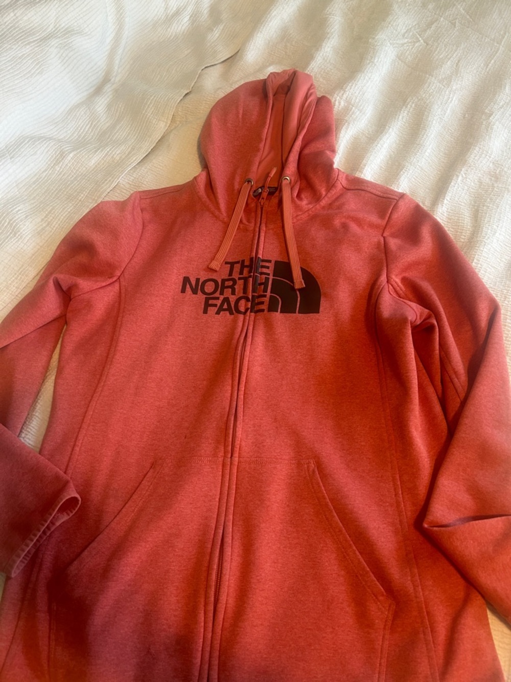 The North Face Coral Red Full-Zip Hoodie